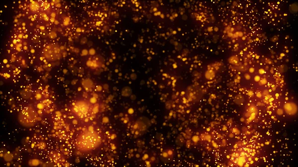 Arka aydınlatma, toz, parçacık ve karanlık bir arka plan üzerinde parlama.