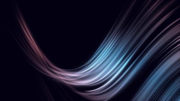 Rörliga flödande abstrakt vågor på en mörk bakgrund. Suddig slät design. — Stockvideo