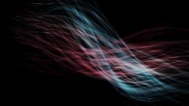 Karanlık bir arka plan üzerinde hareketli akan soyut dalgalar. Bulanık düz çizmek.