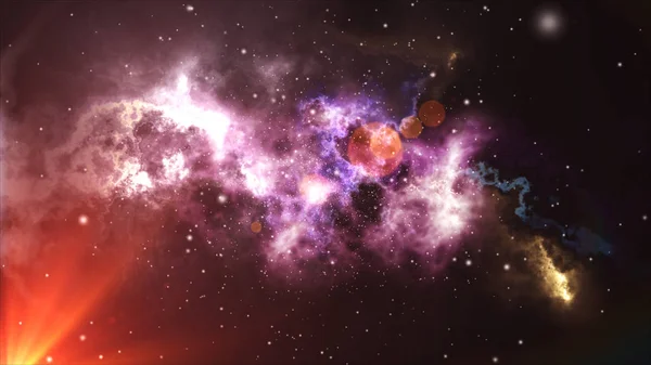 Uzay uçuşu nebula ile.