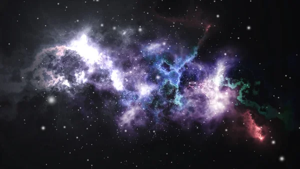 Uzay uçuşu nebula ile.