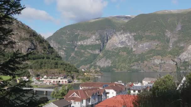 タイムラプス映像 ノルウェー アウルランドスヴァンゲン市の眺め — ストック動画