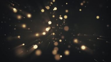 Bokeh altın ışıklarıyla animasyon örtüsü, pürüzsüz döngü.