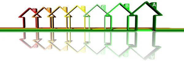Ілюстрація Будинки Стилізовані Будинки Символізують Енергоефективність Економію — стокове фото