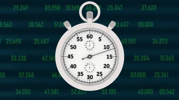 Video Illustratie Stopwatch Chronograaf Aan Het Begin Meet Een Minuut — Stockvideo