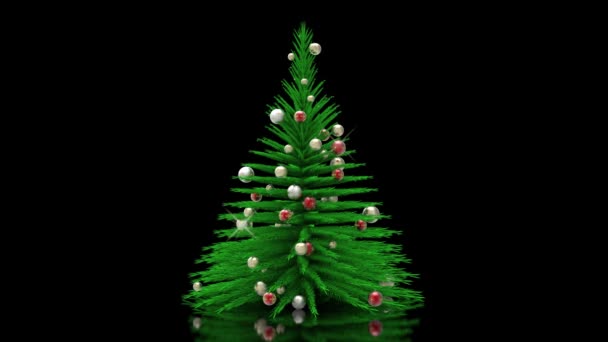 Illustration Vidéos Arbre Noël Décoré Avec Zoom Rotation — Video