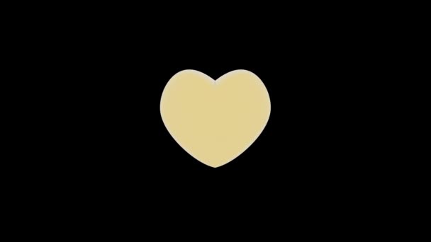 ビデオだ 3Dイラスト 小さな赤い心は黄金の中心部の中心部を中心に回転します 愛とバレンタインデーのシンボル — ストック動画