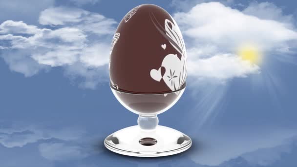 Video Illustrazione Cioccolato Ruota Uovo Pasqua Che Mostra Varie Decorazioni — Video Stock