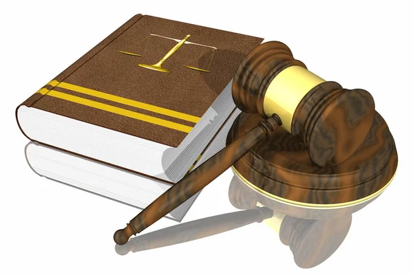 Απεικόνιση Σύμβολα Του Νόμου Και Της Δικαιοσύνης Που Ακουμπά Ένα — Φωτογραφία Αρχείου