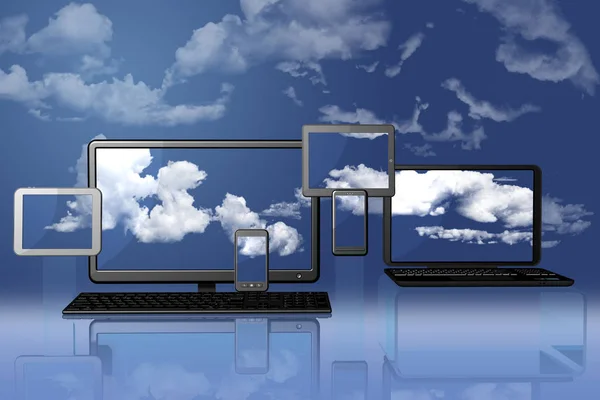 Computer Computer Background Screen Blue Sky — Stock Photo, Image