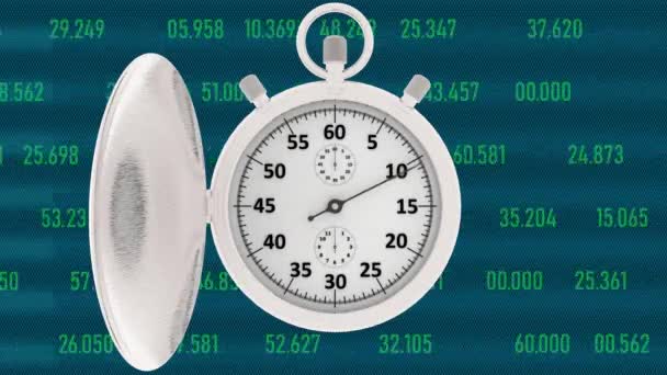Video Illustratie Stopwatch Chronograaf Aan Het Begin Meet Een Minuut — Stockvideo