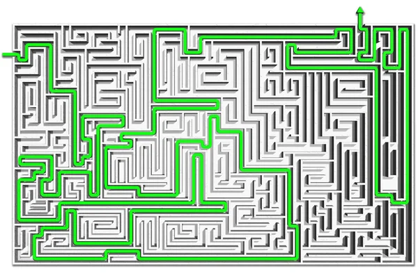 Illustration Labyrinth Render Path Find Solution — Stock Photo, Image