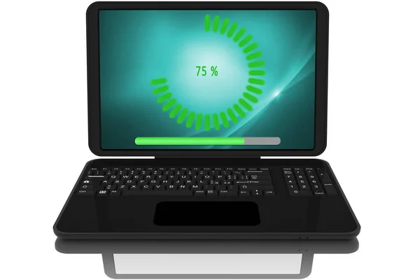 Illustration Open Laptop Computer File Download Symbol — Stock Photo, Image