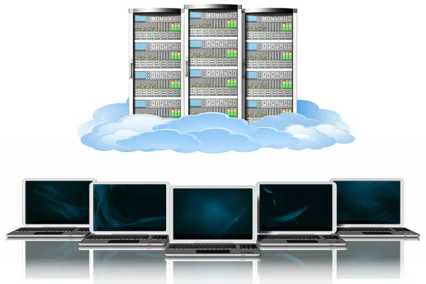 Illustration Server Computer Data Connection Storing Computer Data Applications — Stock Photo, Image