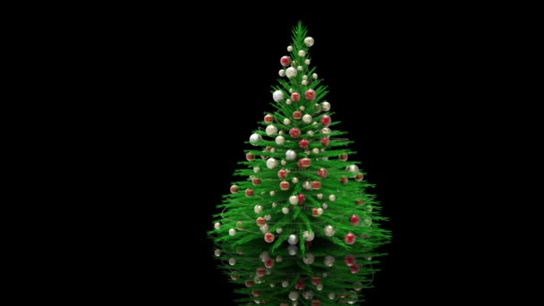 Video Illustratie Versierd Kerstboom Cadeautjes Tijdens Een Sneeuwval — Stockvideo