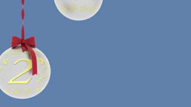 Videolar - 3d illüstrasyon. Yeni Yıl 2020 Noel dekorasyonu