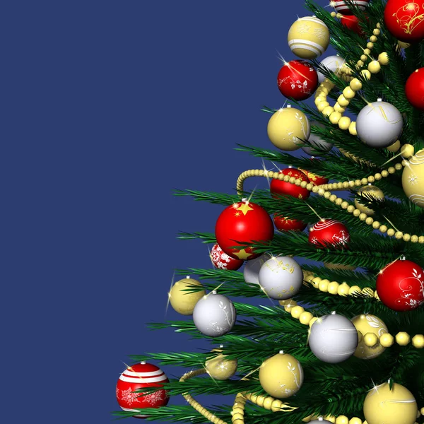 Natal Árvore Natal Decorada Com Espaço Para Texto — Fotografia de Stock
