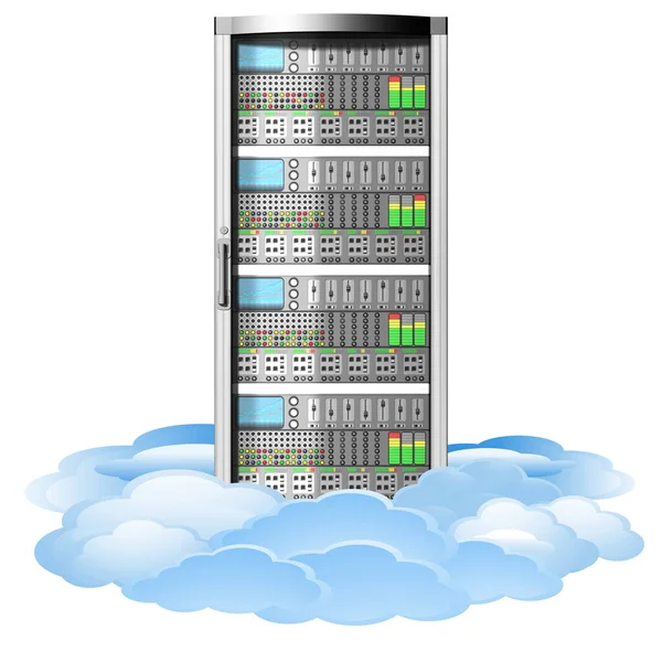 Ilustración Datos Del Ordenador Del Servidor Conexión Almacenamiento Datos Informáticos — Foto de Stock