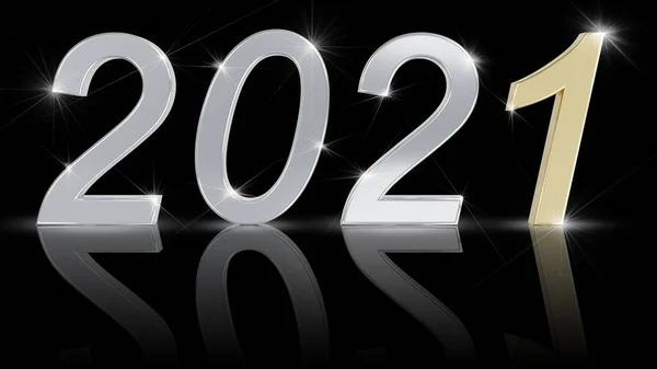 Illusztráció 2021 Éve 2021 Számokban Hogy Megünnepeljük Érkezését — Stock Fotó