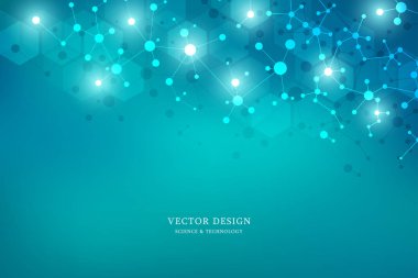 Soyut vektör arka plan ile bağlı çizgiler ve noktalar. Moleküler yapısı veya molekülün Dna.