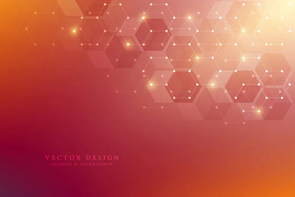 医療・科学・ デジタル技術の設計のための六角形パターン. — ストックベクタ