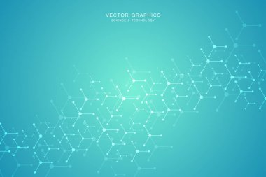 Vektör molekül arka plan, genetik ve kimyasal bileşikler.