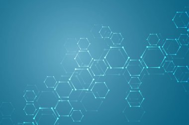 Bilim arka plan altıgenler ve molekülleri ile.