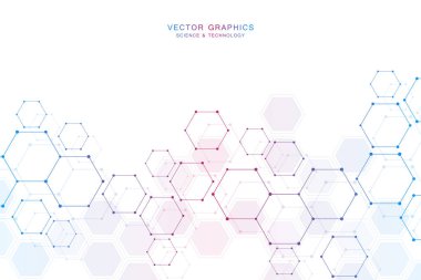 Bilim arka plan altıgenler ve molekülleri ile.