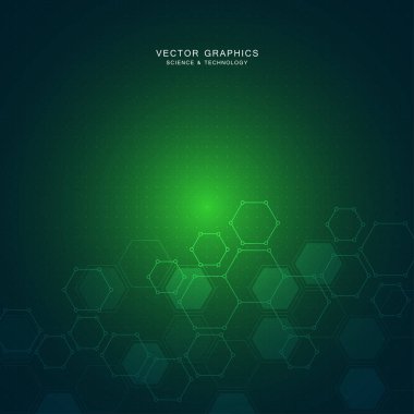 Bilim arka plan altıgenler ve molekülleri ile.