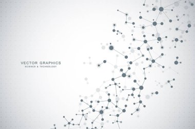 Vektör molekül arka plan, genetik ve kimyasal bileşikler.