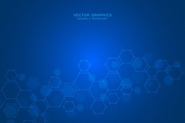 Bilim arka plan altıgenler ve molekülleri ile.