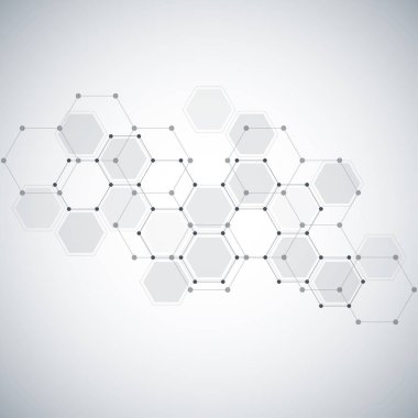 Tıbbi arka plan veya bilim tasarım. Moleküler yapısı ve kimyasal bileşikler. Geometrik ve poligonal arka plan.