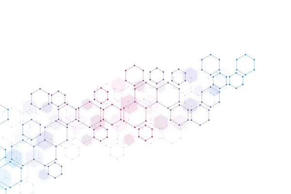 Medizinischer Hintergrund oder wissenschaftliches Design. Molekularstruktur und chemische Verbindungen. geometrischer und polygonaler abstrakter Hintergrund. — Stockfoto