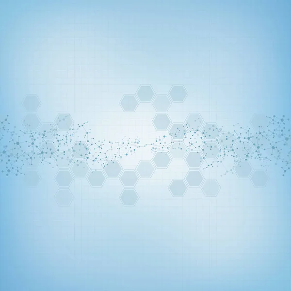 Ilustracja Tła Molekularnego Związków Genetycznych Chemicznych — Zdjęcie stockowe