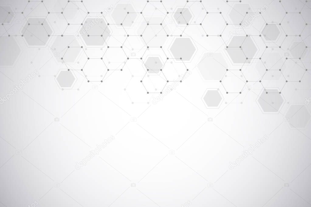 Medical background or science design. Molecular structure and chemical compounds. Geometric and polygonal abstract background.