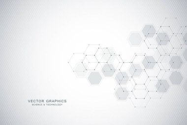 Tıbbi teknoloji ya da bilim vektör arka plan. Moleküler yapısı ve kimyasal bileşikler