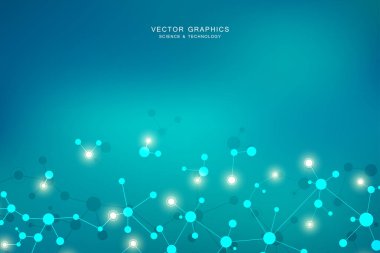 Moleküler yapısı arka plan. Arka plan molekülün Dna ile. Tıp, bilim ve dijital teknoloji ile bağlantılı çizgiler ve noktalar