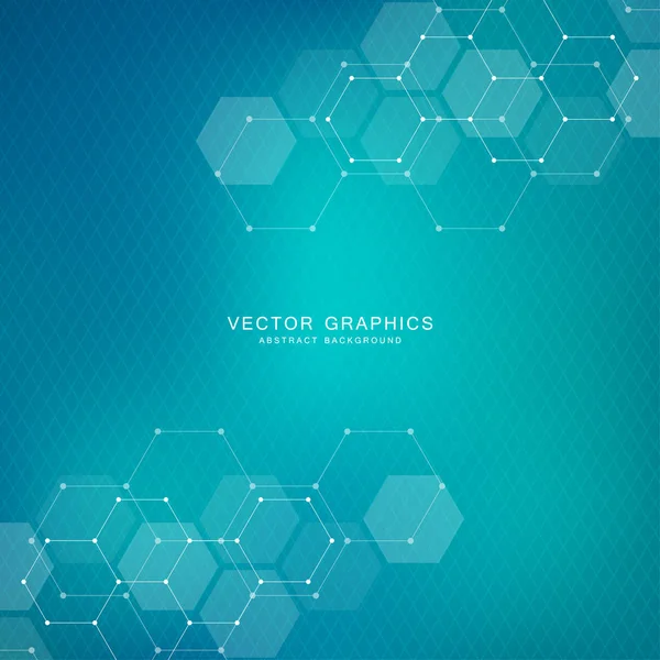 Fond Technologique Avec Hexagones Structure Moléculaire Composés Chimiques — Image vectorielle