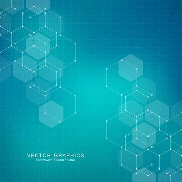 Technológiai Háttér Hatszög Molekuláris Szerkezetét Kémiai Vegyületek — Stock Vector