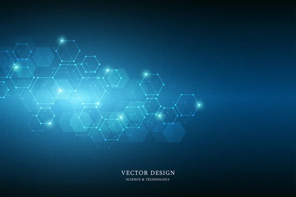 Tudományos Háttér Hatszög Design Geometriai Absztrakt Háttér Molekuláris Szerkezete Orvosi — Stock Vector
