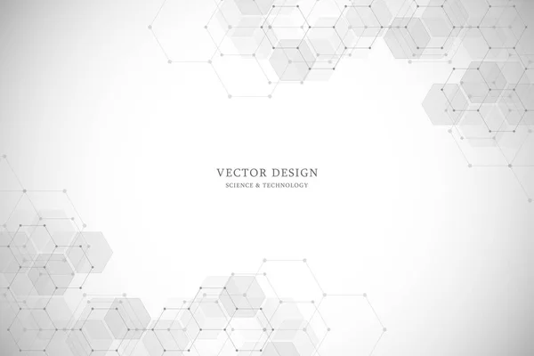Diseño Hexágonos Vectoriales Para Medicina Ciencia Tecnología Digital Fondo Geométrico — Vector de stock