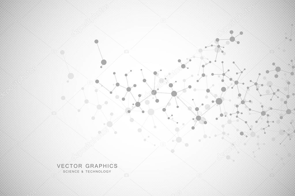 Molecular structure background. Genetic and science research