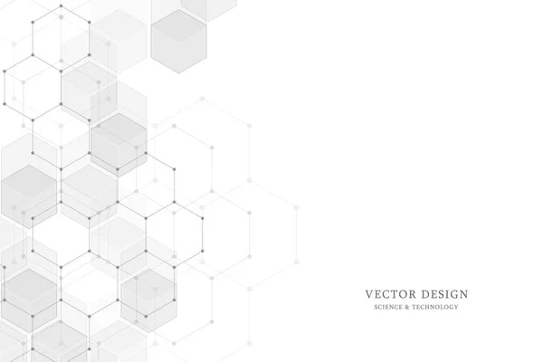 Vector de antecedentes médicos de hexágonos. Elementos geométricos de diseño para comunicaciones modernas, medicina, ciencia y tecnología digital. Fondo patrón hexágono . — Vector de stock