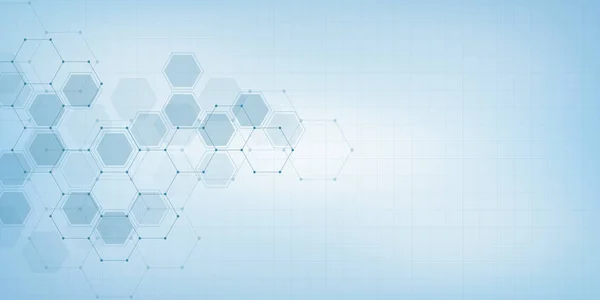 Orvosi háttér hatszögből. A modern kommunikáció, orvostudomány, tudomány és digitális technológia tervezésének geometriai elemei. Hexagon minta háttér. — Stock Fotó
