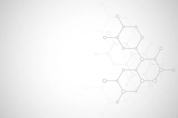 Abstrait Molecular Structure Chemical Elements Concept Médical Scientifique Technologique Fond — Image vectorielle