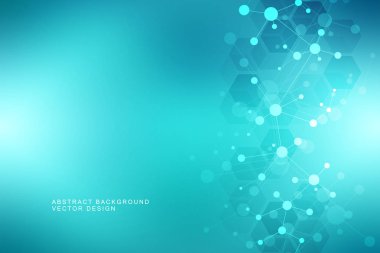 Moleküler yapısı arka plan ve iletişim. Arka plan molekülü Dna ve neural ağ ile. Yapay zeka. Bağlantılı çizgiler ve noktalar ile bilim ve teknoloji kavramı.