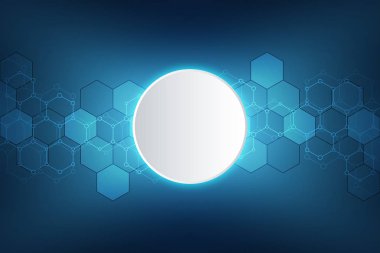 Altıgen yanarak bahislerin doğru desen tıp kökenli. Geometrik tasarım dijital teknoloji, bilim, tıp ve modern iletişim unsurları. Altıgen desen arka plan, vektör çizim.