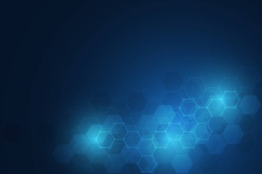 Moleküler yapısı ve kimyasal elementler. Soyut molekülleri arka plan. Bilim ve dijital teknoloji kavramı. Bilimsel ve teknolojik tasarım vektör çizim.