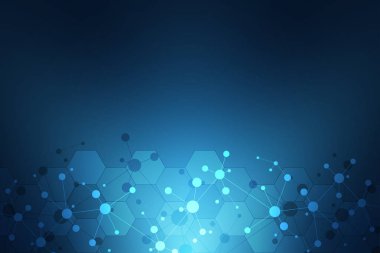 Moleküler yapısı arka plan ve iletişim. Arka plan molekülü Dna ve neural ağ ile. Yapay zeka. Bağlantılı çizgiler ve noktalar ile bilim ve teknoloji kavramı.