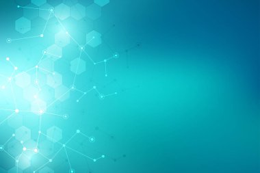 Moleküler yapısı arka plan ve iletişim. Arka plan molekülü Dna ve neural ağ ile. Yapay zeka. Bağlantılı çizgiler ve noktalar ile bilim ve teknoloji kavramı.